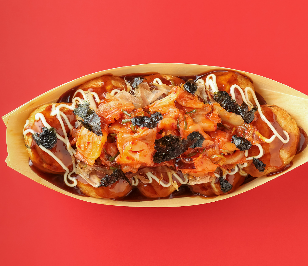 キムチたこ焼き（上）