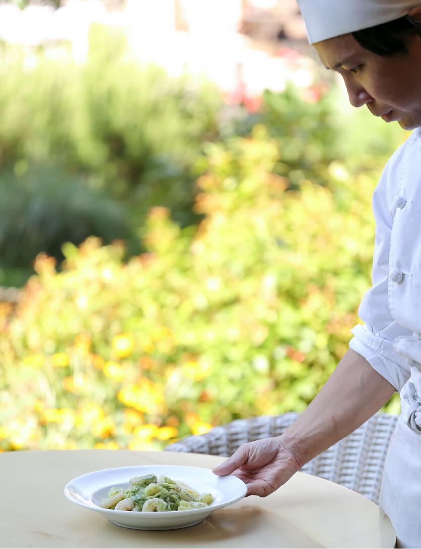 小海老とジャガイモのジェノベーゼ（シェフ）