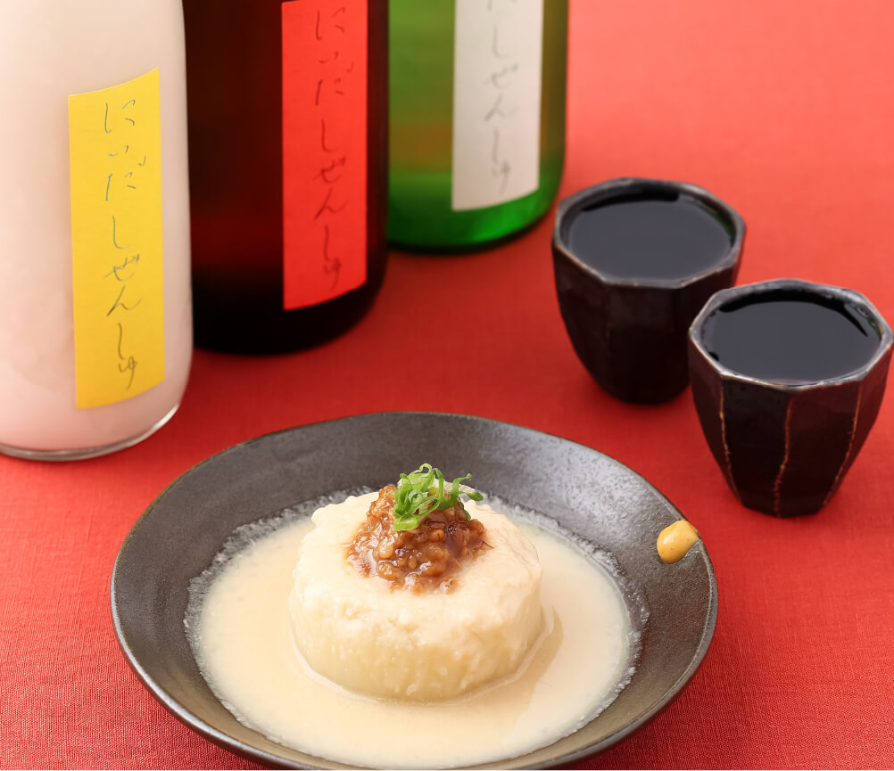 「酒粕おでん大根」と「しぜんしゅ」のヘルシーセット