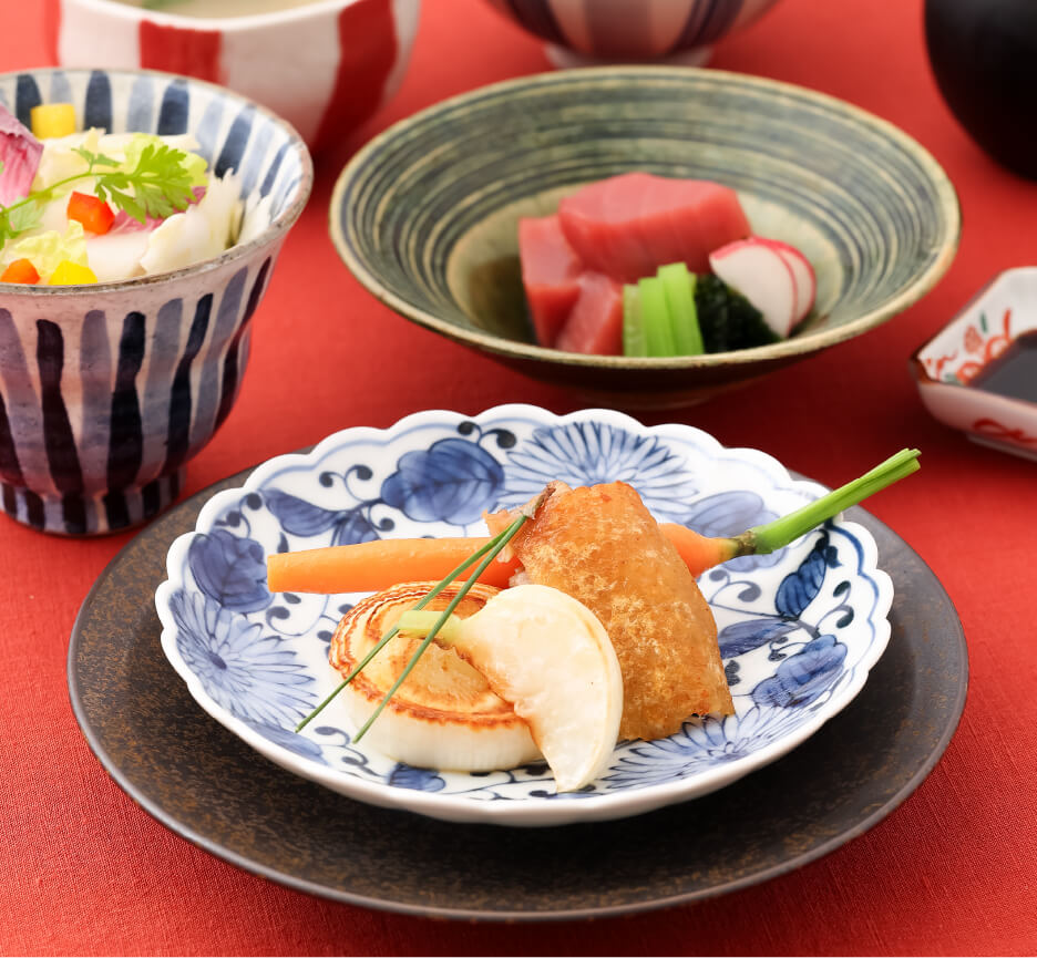 熊本産うまかハーブ鶏もも肉と冬野菜　生鮪のお造り御膳